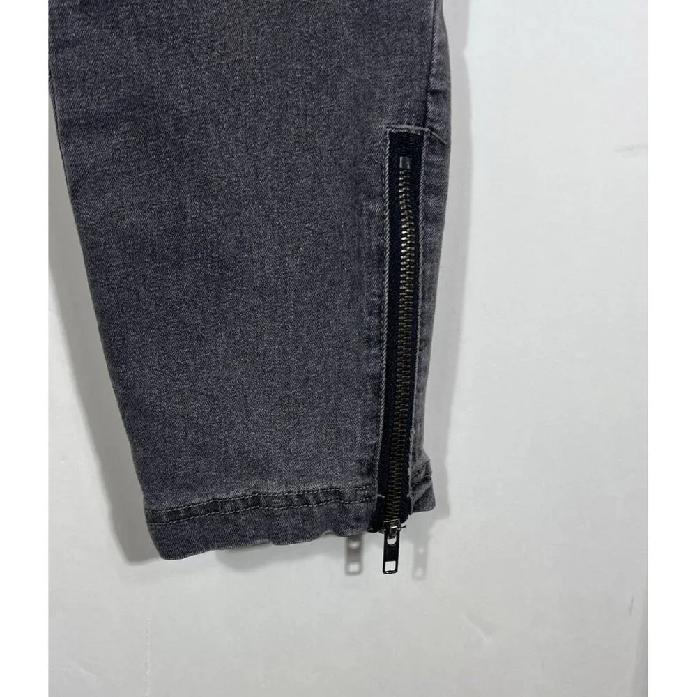 Flamingo Zip Ankle Gray Denim Jeans Womens‎ size Large pullon with elastic waist